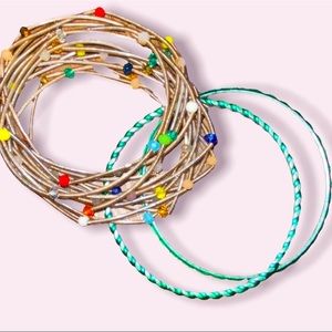 Guitar String Like Bundle of Beaded Bracelets +Bangles